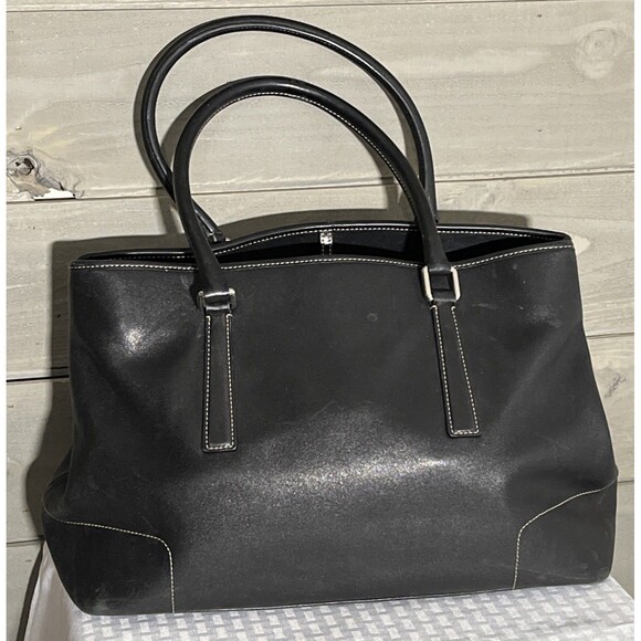 Vintage Coach Hampton Black Leather Purse Y2K Handbag E2J7757 - Picture 3 of 10